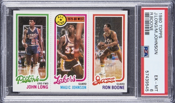 1980-81 Topps Long/Johnson AS/Boone – Magic Johnson Rookie Card – PSA EX-MT 6